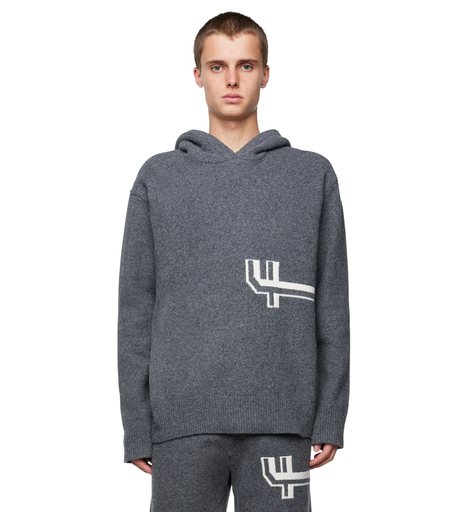 Knitted Hoodie Dark Grey