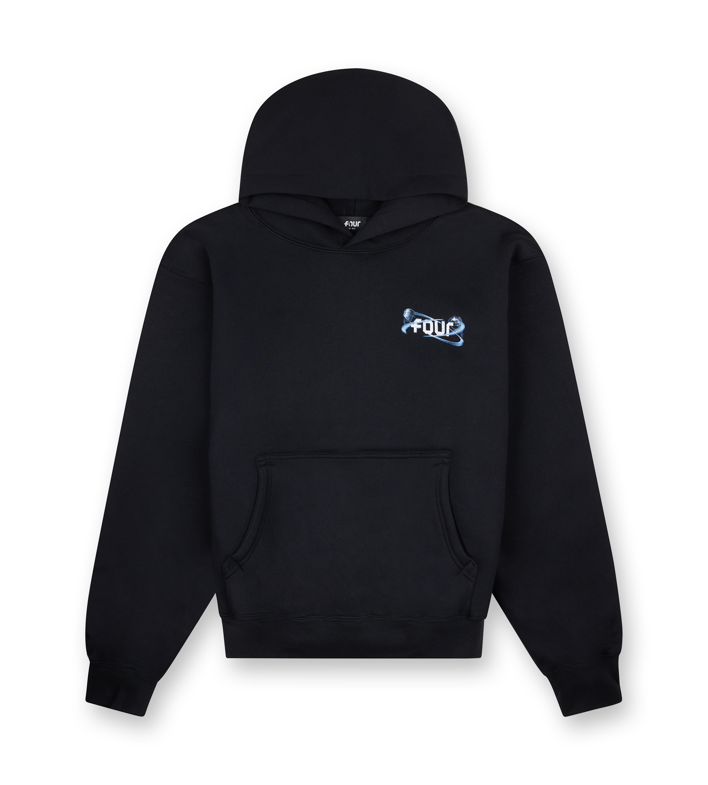 Globes Double Layered Hoodie Black