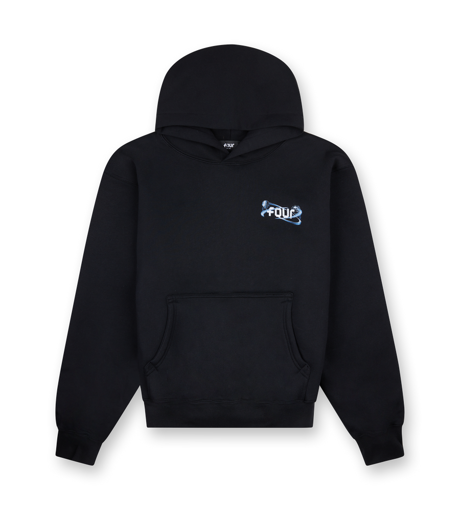 Globes Double Layered Hoodie Black