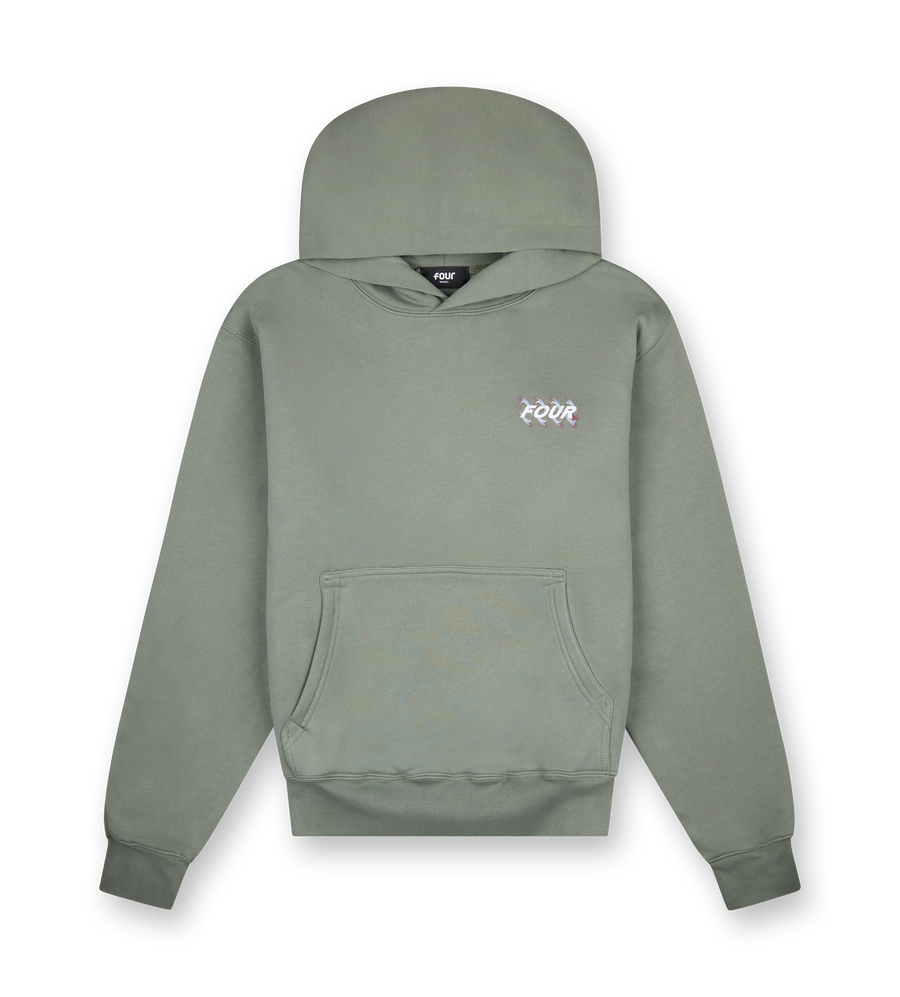 Blurry Circles Double Layered Hoodie Agave Green