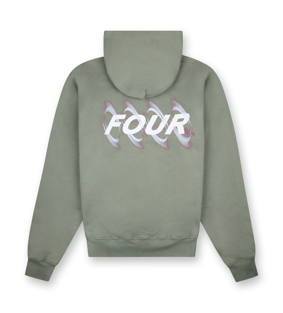 Blurry Circles Double Layered Hoodie Agave Green