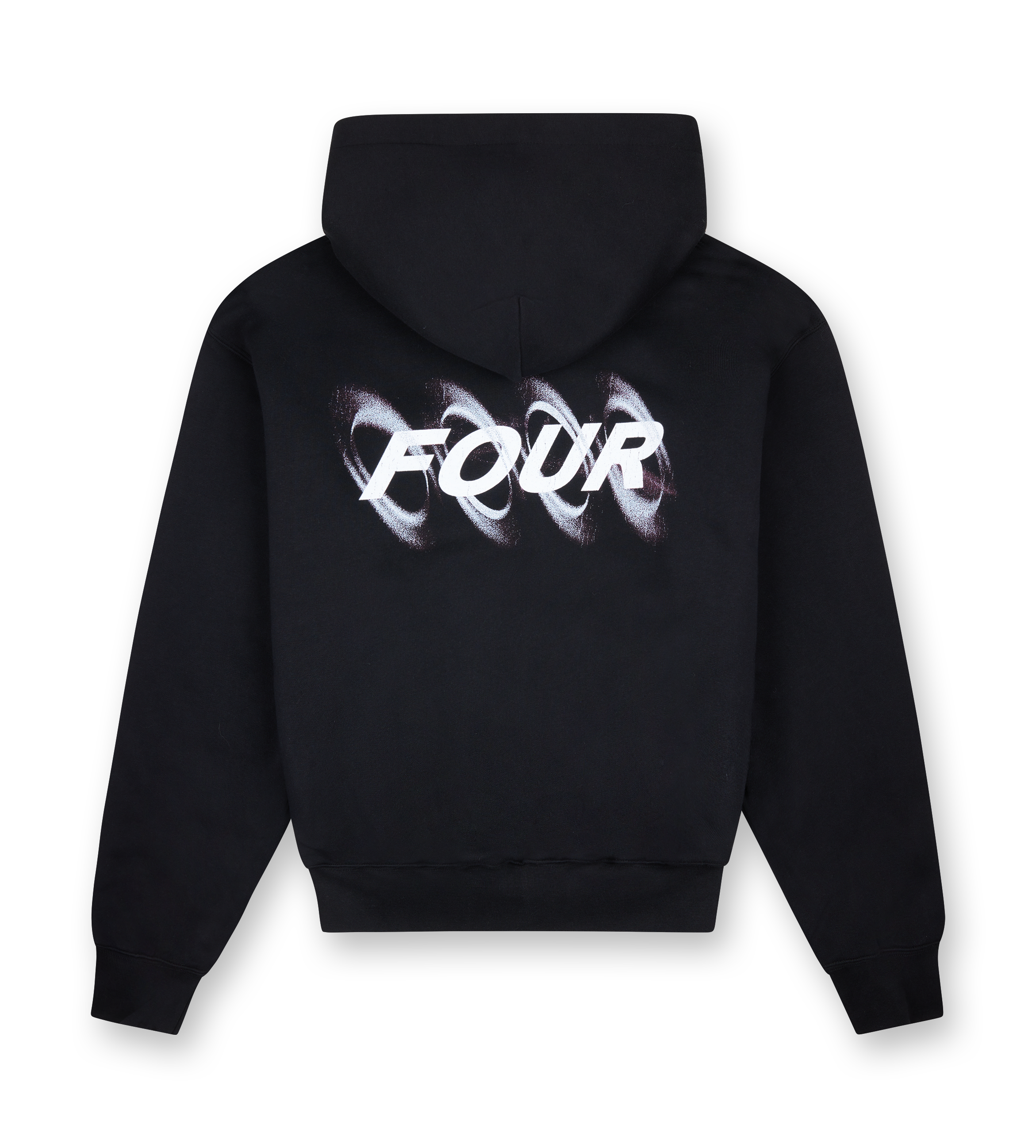 Blurry Circles Double Layered Hoodie Black