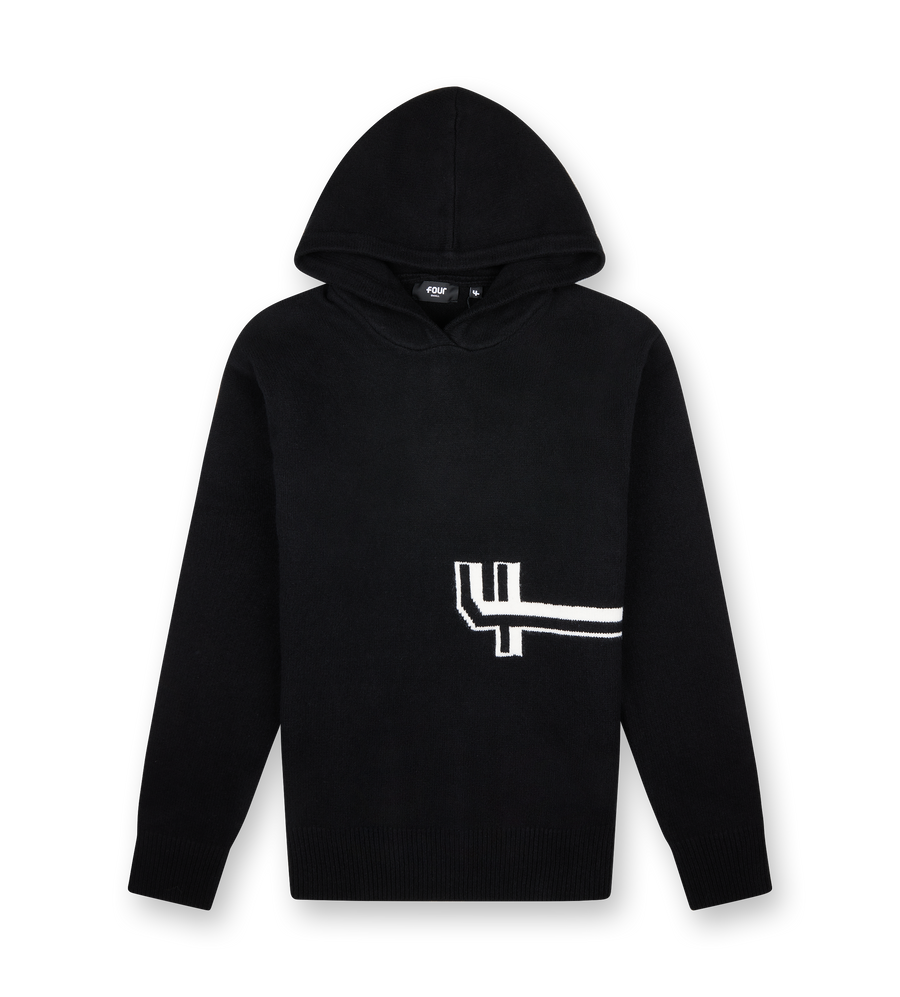 Knitted Hoodie Black