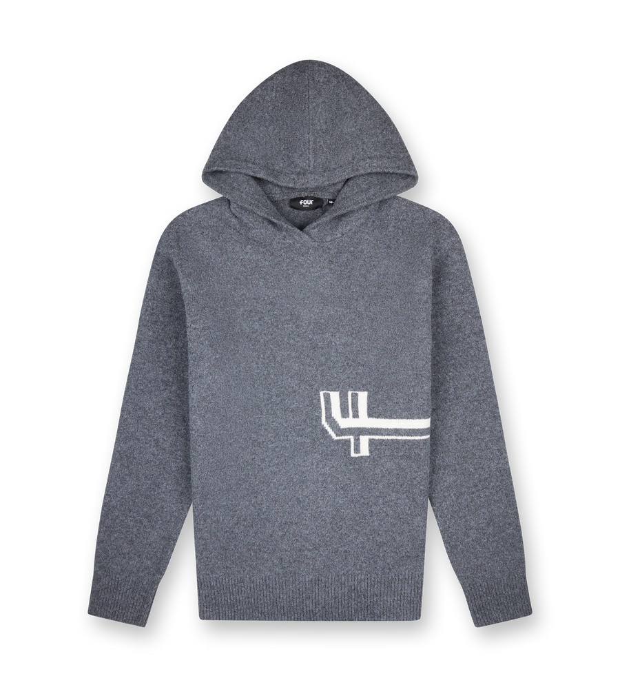 Knitted Hoodie Dark Grey