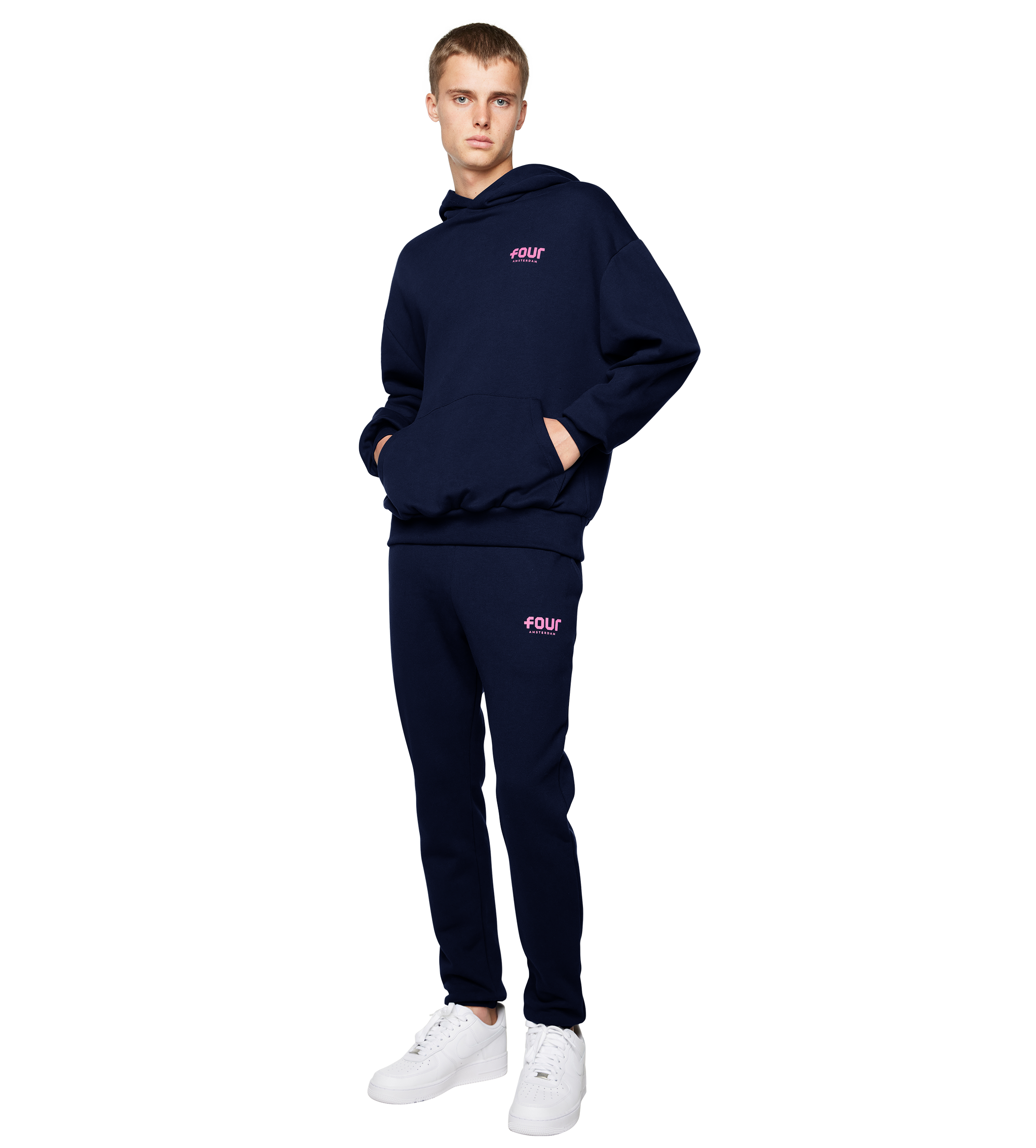 Pink Logo Sweatpants Marine Blue