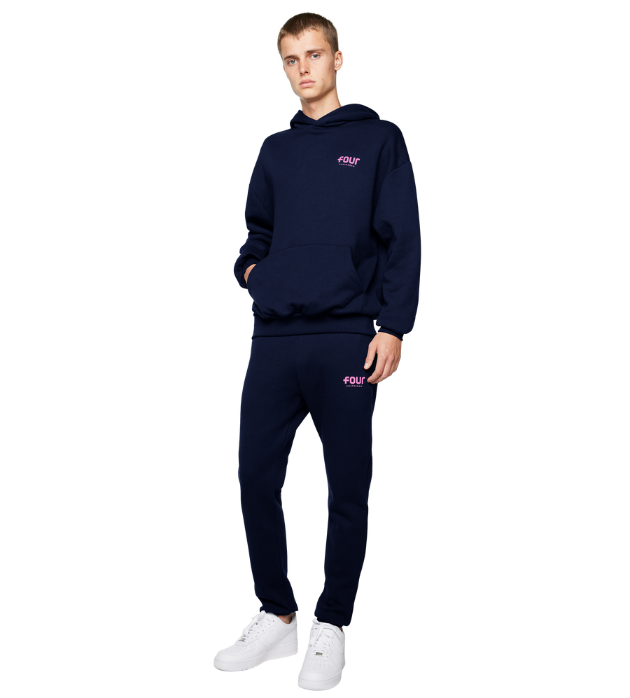 Pink Logo Sweatpants Marine Blue