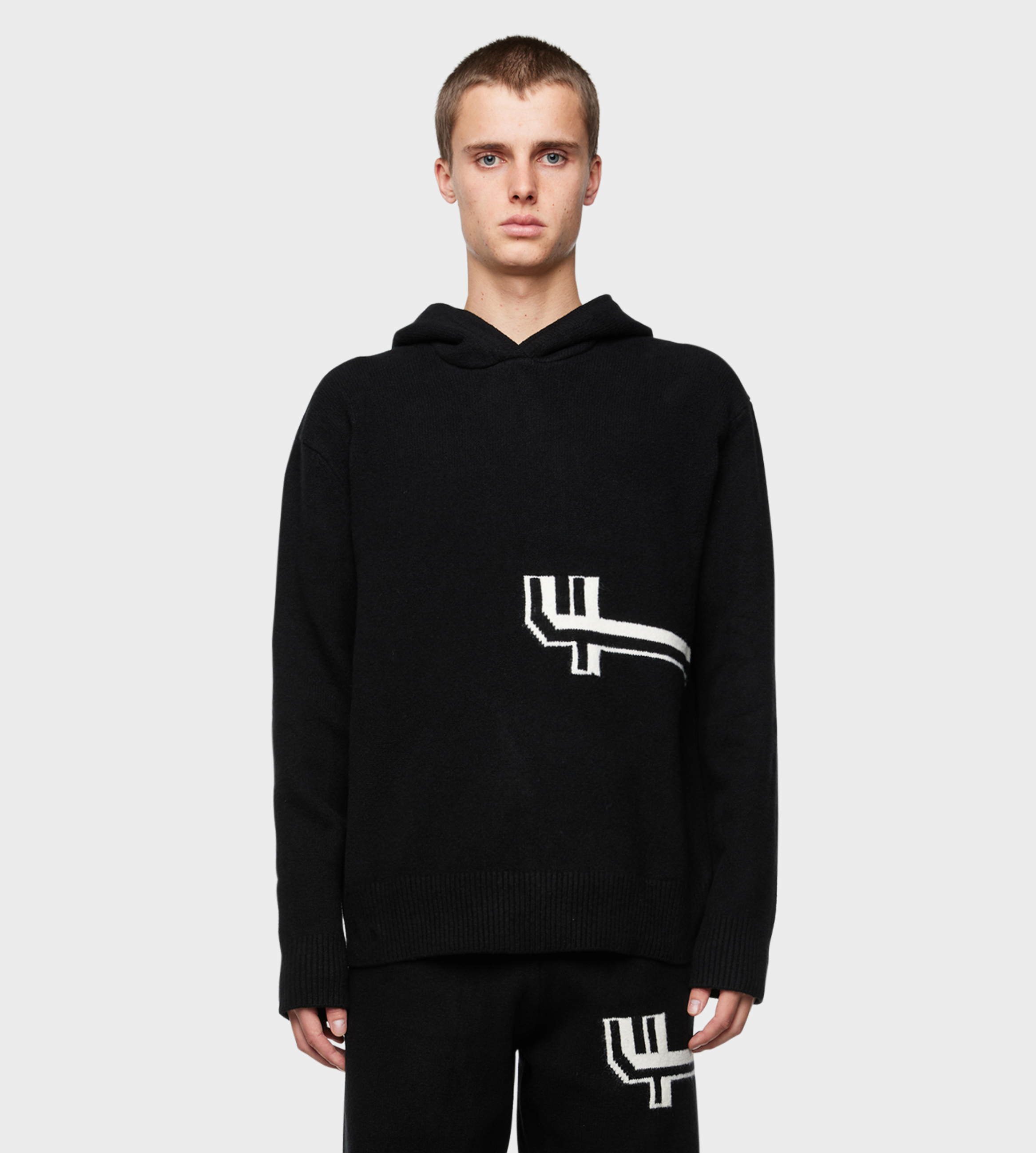 Knitted Hoodie Black