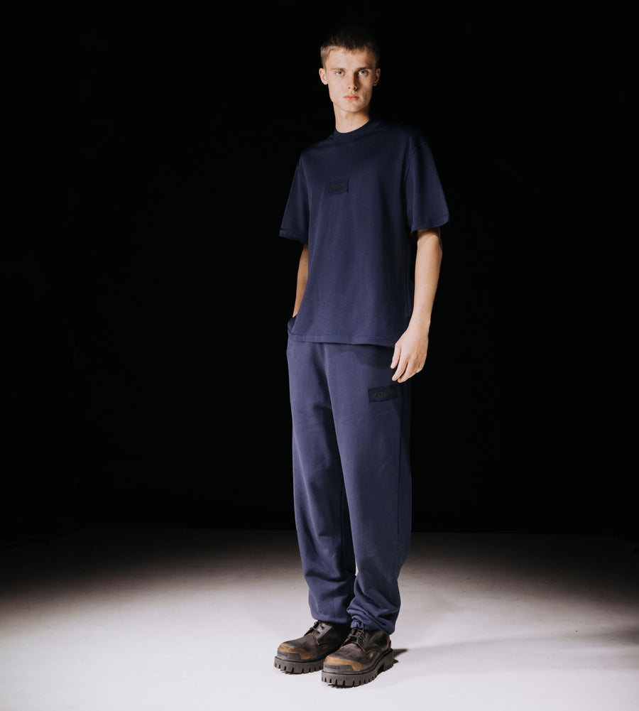 Inside Out Wide Leg Cuffed Pants Marine Blue