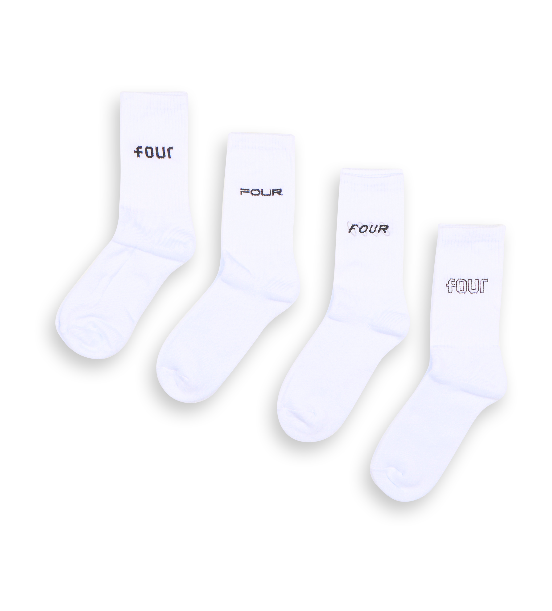 4 Pack Socks - White