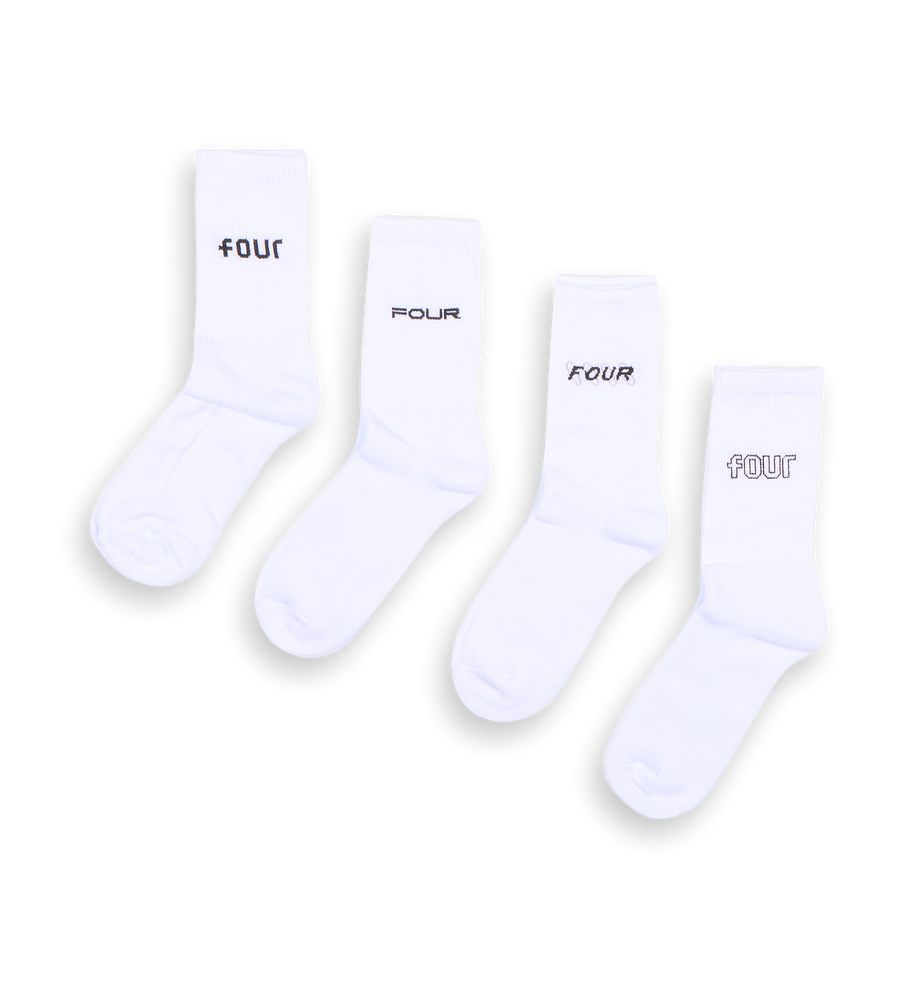 4 Pack Socks - White