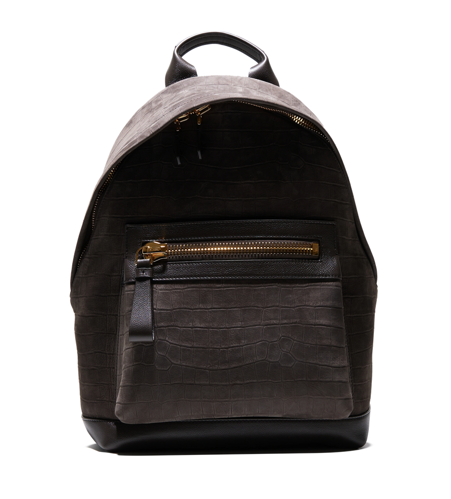 Stamped Croc Nubuck Buckley Backpack Brown