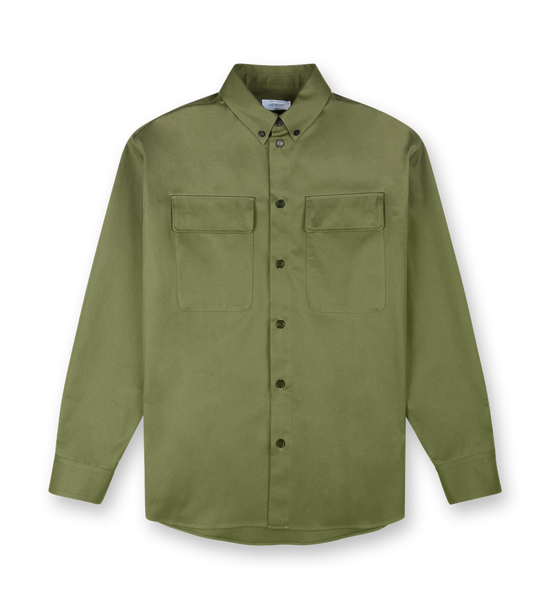 Military Green Cotton Overshirt