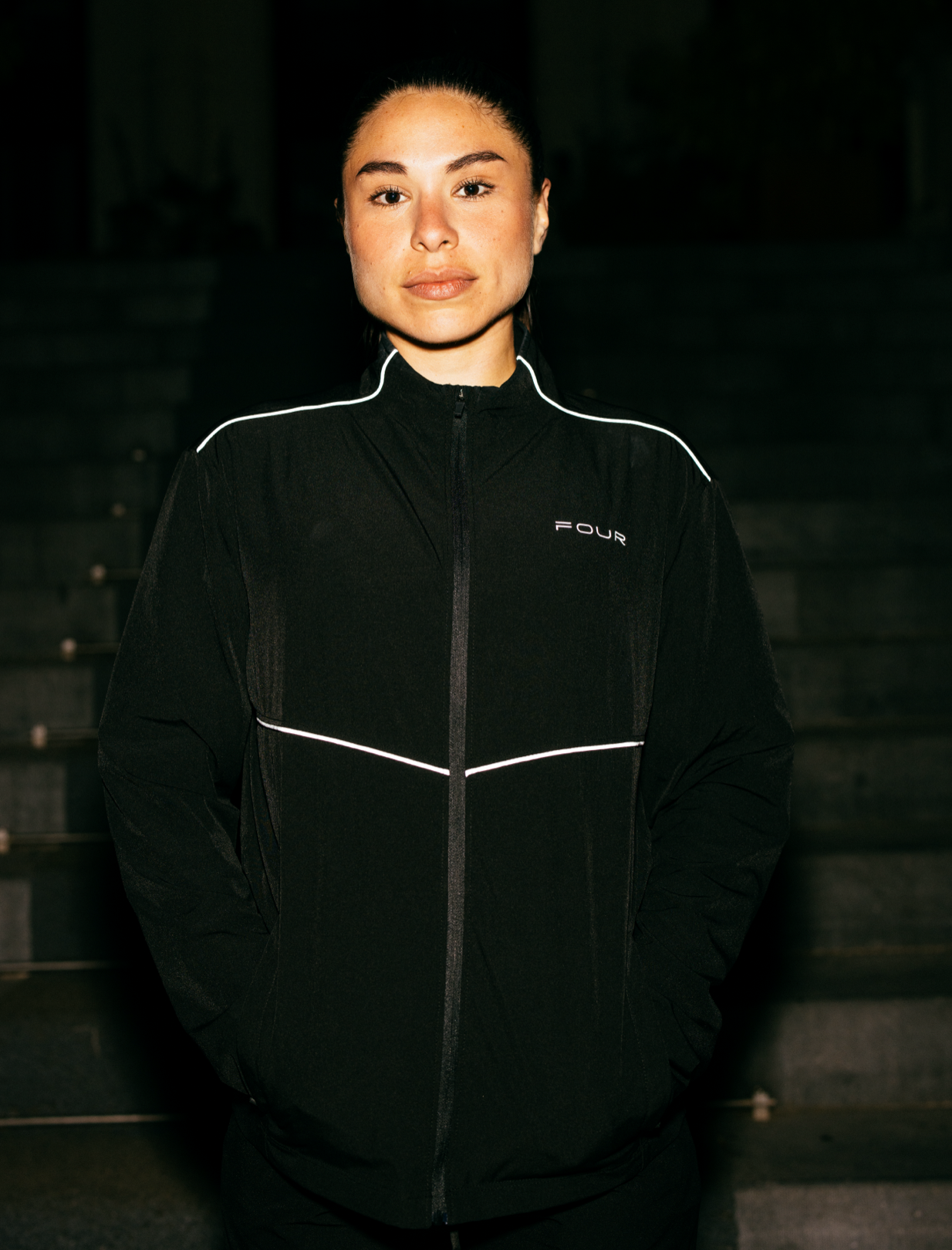 Sportswear Reflective Track Jacket Black